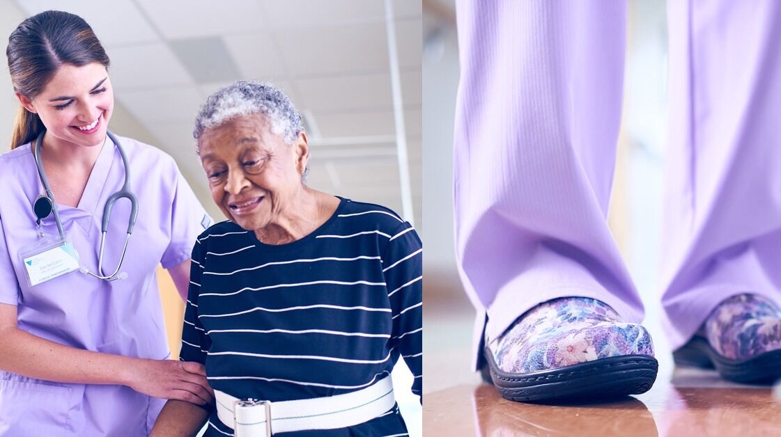 Klogs_HP a patient with a physical therapist