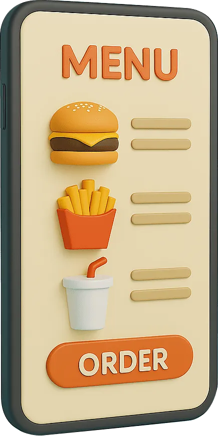a mobile phone with online order showing (illustration)