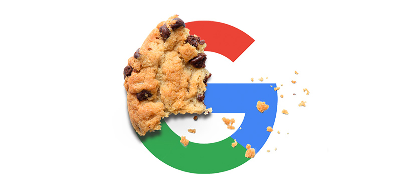 Google logo with a partially eaten cookie on it.