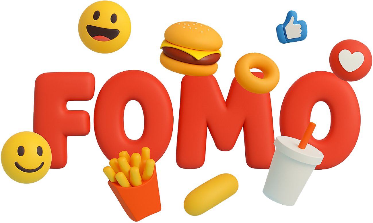 An illustration of the FOMO word.