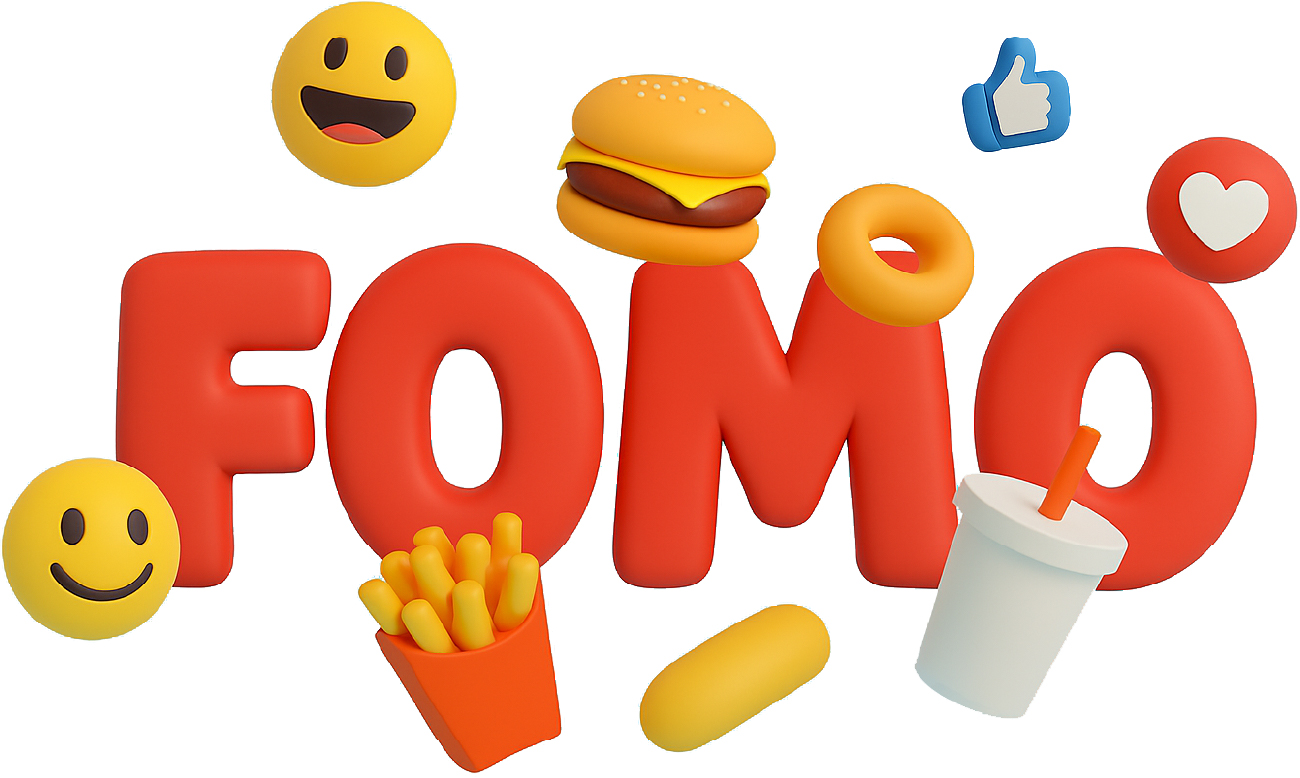 An illustration of the FOMO word.